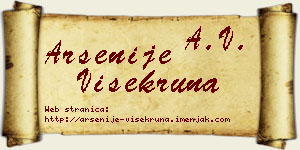 Arsenije Višekruna vizit kartica